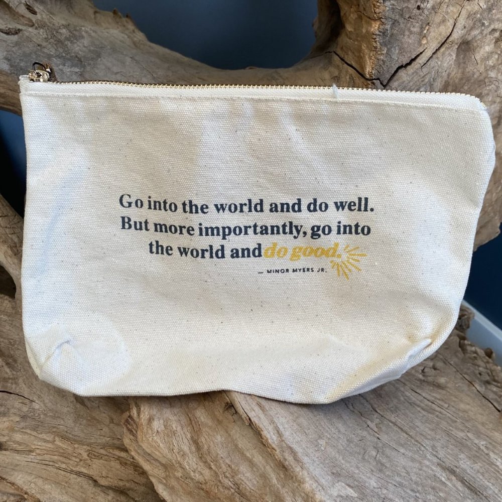 New-Canvas Makeup Bag/Pencil Case/Goody Bag Inspirational Quote /10.5" x 8"